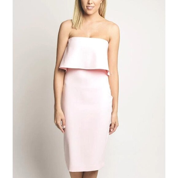 NWD LIKELY Size 0 DRIGGS DRESS off the shoulder Pink MSRP $178